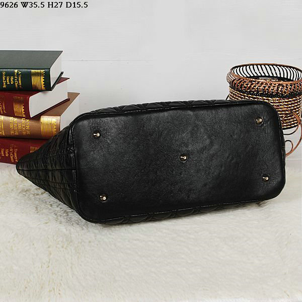 dior soft tote purse lambskin leather 9626 black
